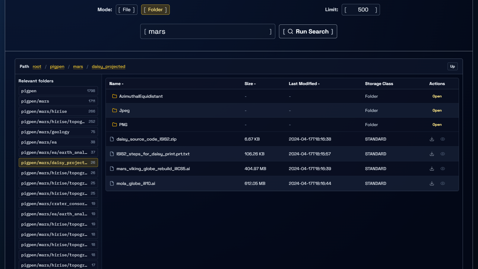 ArtemiS3 folder mode search