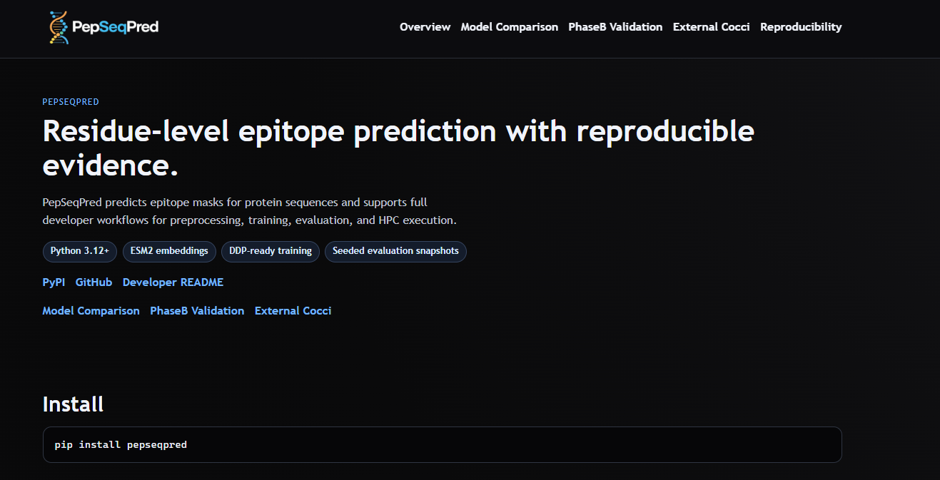 PepSeqPred landing page